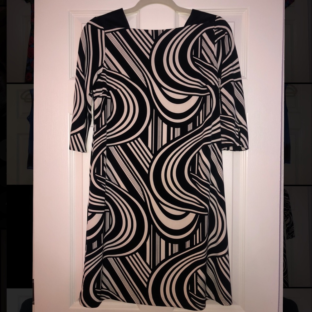 black and white Eliza J patterned dress